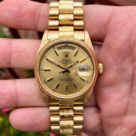 1985 rolex day date|1985 rolex 18k gold.